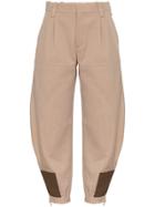 Chloé Jodhpur Wool And Leather Cropped Trousers - Brown