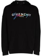 Givenchy Rainbow Logo Cotton Hoodie - Black