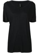 Alexandre Vauthier - Eyelets & Studs T-shirt - Women - Silk/viscose/brass - 38, Black, Silk/viscose/brass