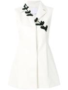 Noon By Noor Embellished Grier Notch Collar Sleeveless Pleated Blouse