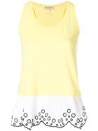 Emilio Pucci Open Embroidery Layered Tank - Yellow & Orange