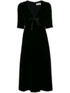 Saint Laurent Velvet Midi Dress, Women's, Size: 36, Black, Cupro/viscose/silk