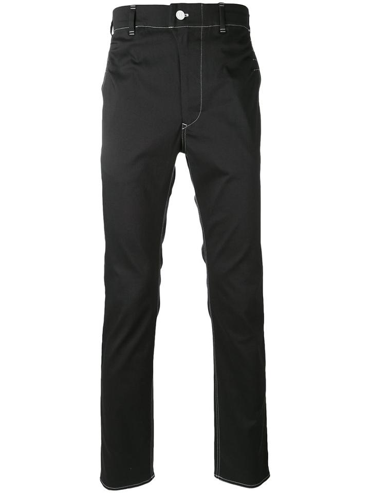 Julien David - Contrast Stitch Trousers - Men - Cotton - S, Grey, Cotton