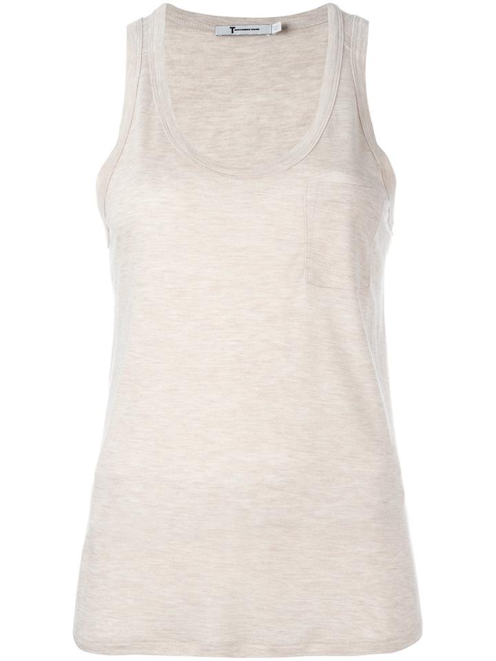 T By Alexander Wang Scoop Neck Tank Top, Women's, Size: Small, Pink/purple, Rayon