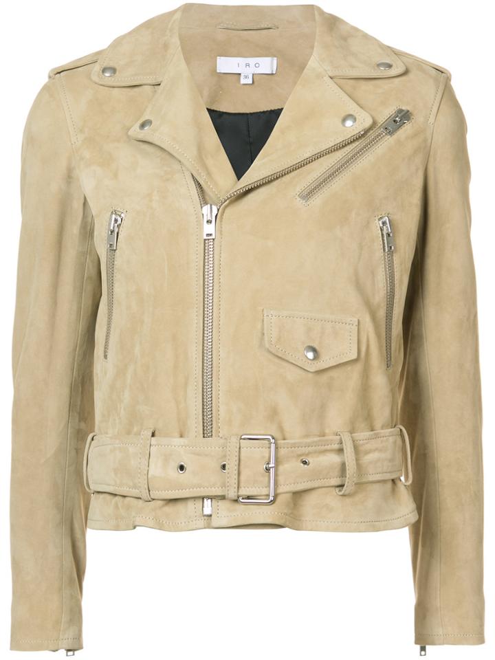 Iro Zipped Biker Jacket - Nude & Neutrals