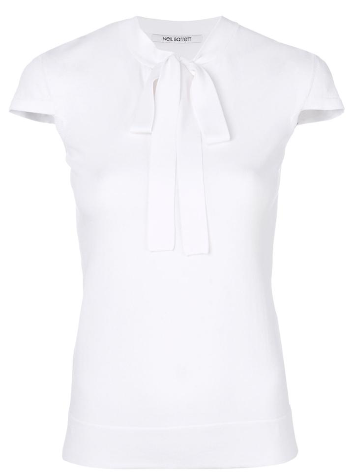 Neil Barrett Tie Neck Blouse - White