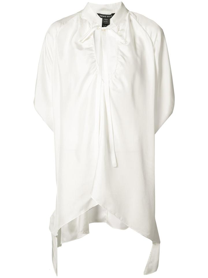 Wind Flower Blouse - Women - Silk - L, White, Silk, Thomas Wylde