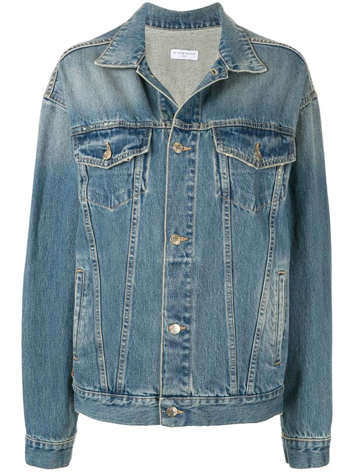Ih Nom Uh Nit Jesus Print Denim Jacket - Blue