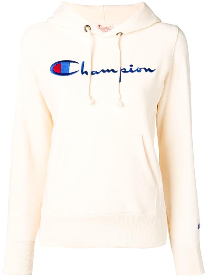 Champion Slim-fit Logo Hoodie - Neutrals