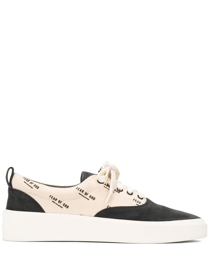 Fear Of God Logo Print Plimsoll Sneakers - Black