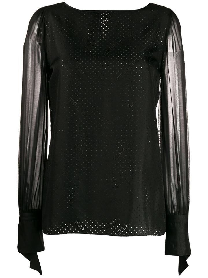 Karl Lagerfeld Karl X Carine Sheer Blouse - Black
