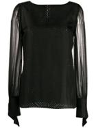 Karl Lagerfeld Karl X Carine Sheer Blouse - Black