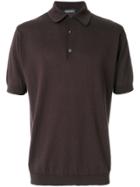 John Smedley Button-up Polo Shirt - Brown