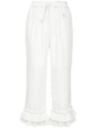 Clu Ruffle Cropped Trousers - White