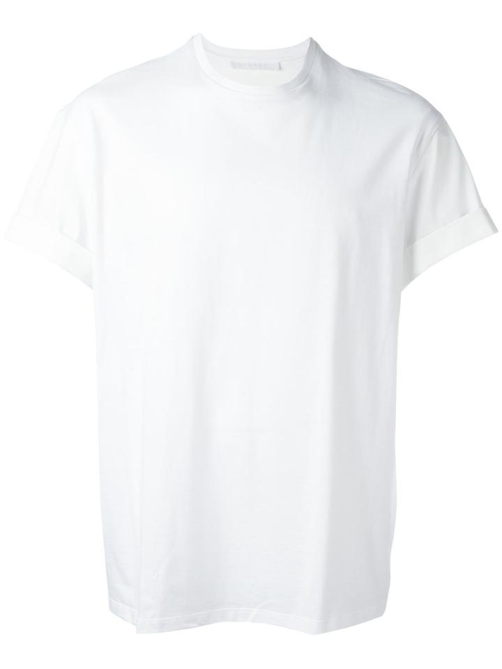 Neil Barrett Turn Up Cuffs T-shirt, Men's, Size: Medium, White, Cotton
