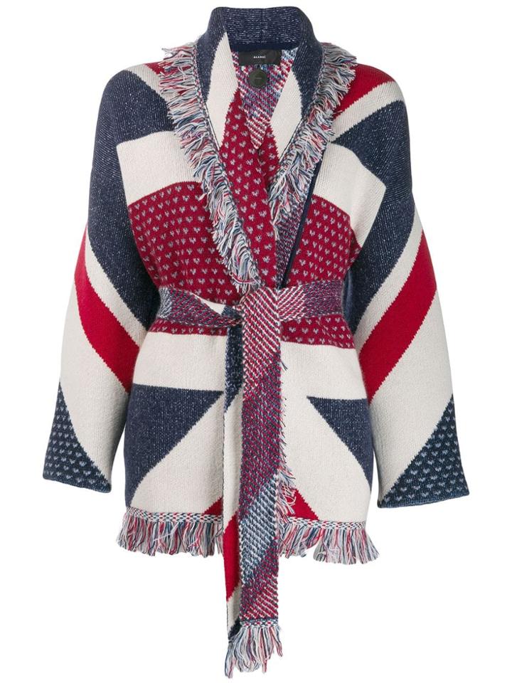 Alanui Fringe Trim Cardi-coat - Blue
