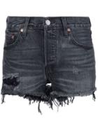 Levi's Frayed Denim Shorts, Women's, Size: 24, Black, Cotton