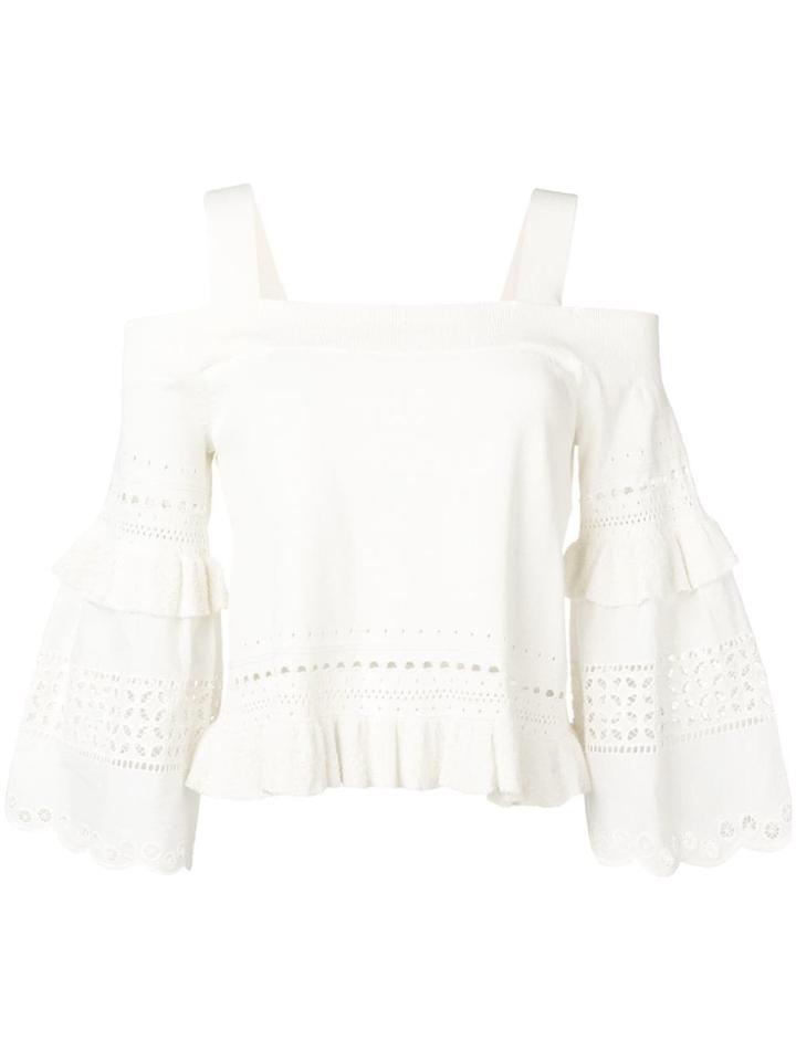 Twin-set Embroidered Detail Blouse - White