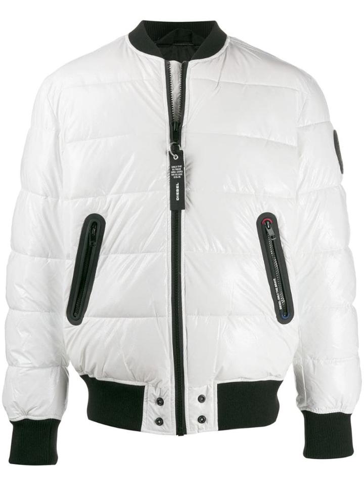 Diesel W-on Padded Bomber Jacket - White