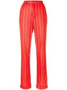 Msgm Striped Trousers - Red