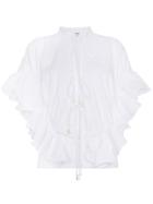 Johanna Ortiz Ruffle Blouse With Ties - White