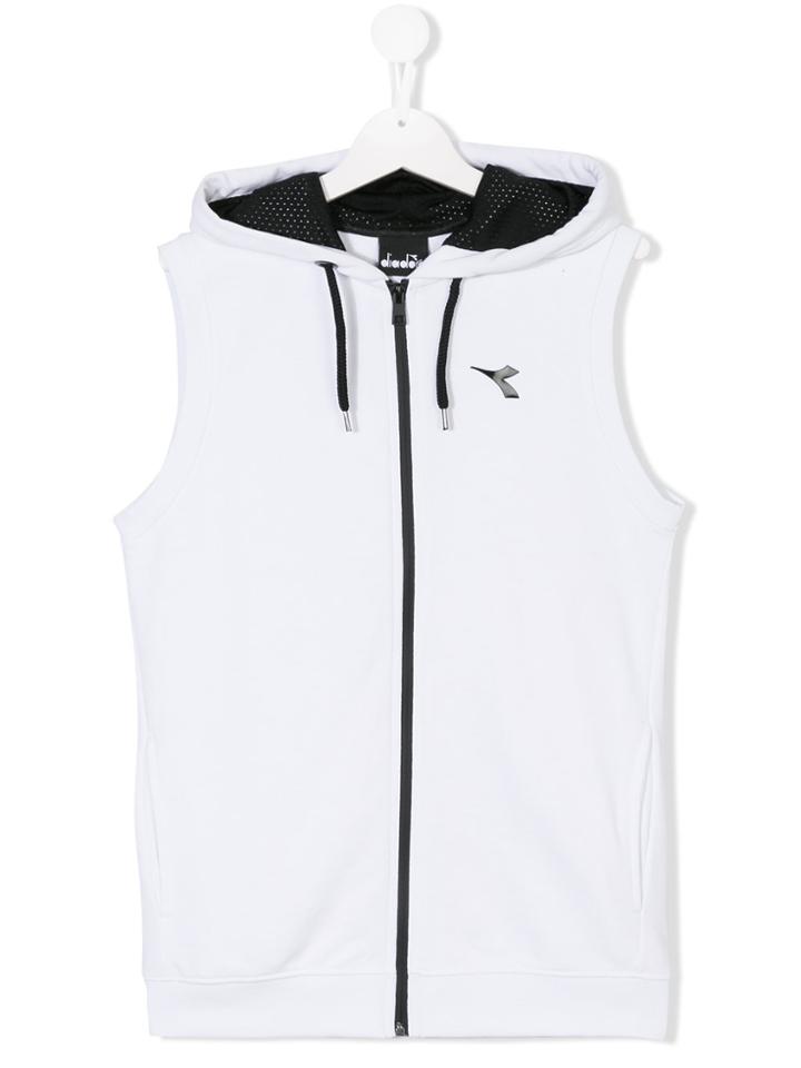 Diadora Junior Teen Zipped Gilet - White
