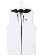Diadora Junior Teen Zipped Gilet - White