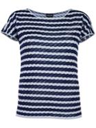 Giorgio Armani Striped Knit Top, Women's, Size: 44, Blue, Viscose