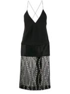 Haider Ackermann Sheer Panel Plunge Dress - Black