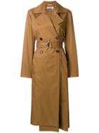 Jil Sander Pleated Back Trench Coat - Brown