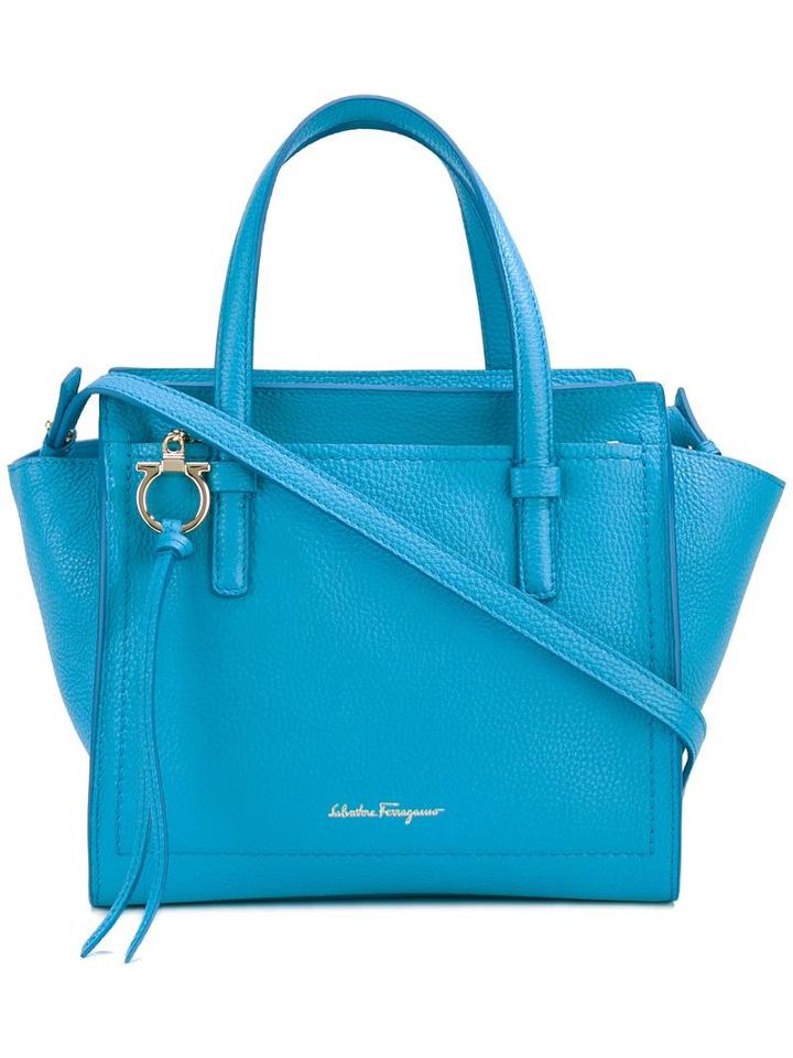 Salvatore Ferragamo 'amy' Tote, Women's, Blue, Calf Leather