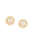 Chanel Vintage Sun Motif Earrings - Gold