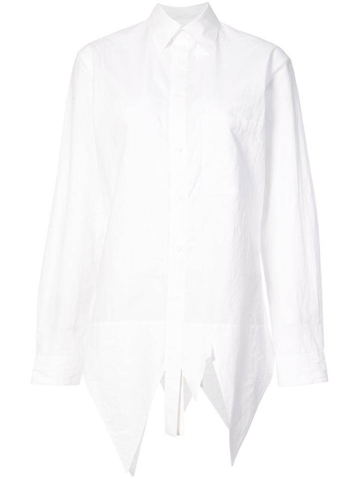 Yohji Yamamoto Longline Zig-zag Hem Shirt - White