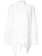 Yohji Yamamoto Longline Zig-zag Hem Shirt - White