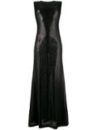 P.a.r.o.s.h. Sleeveless Sequin Long Dress - Black