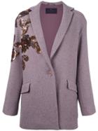 Etro Sequined Ribbed Cardi-coat, Women's, Size: 42, Pink/purple, Silk/nylon/polyester/wool