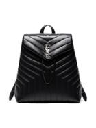 Saint Laurent Black Lou Lou Y Matelassé Leather Backpack