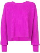 Re/done Ribbed Trapeze Sweater - Pink & Purple