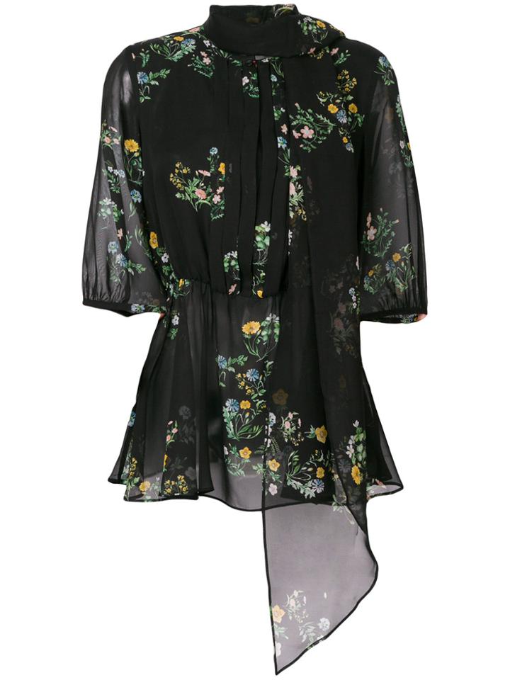 Max Mara Studio Floral Print Blouse - Black