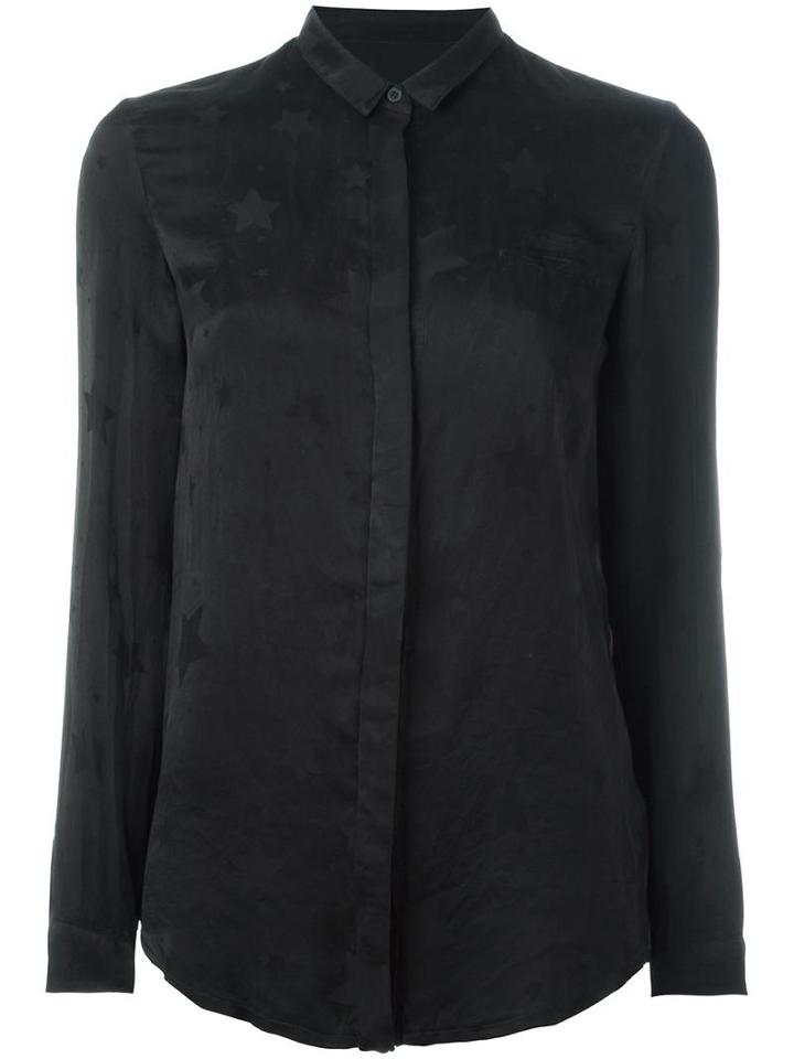 Rta Tonal 'stars' Shirt, Women's, Size: 6, Black, Silk