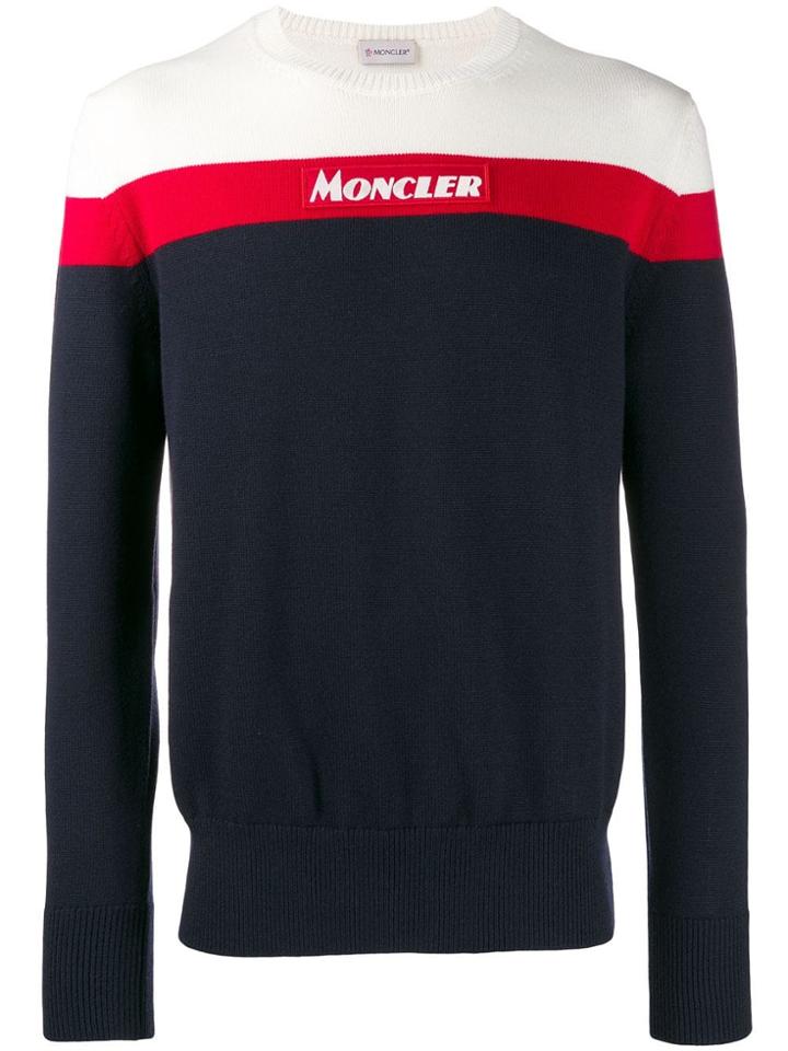 Moncler Colour Blocked Jumper - Blue