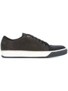 Lanvin Textured Capped Toe Sneakers - Grey