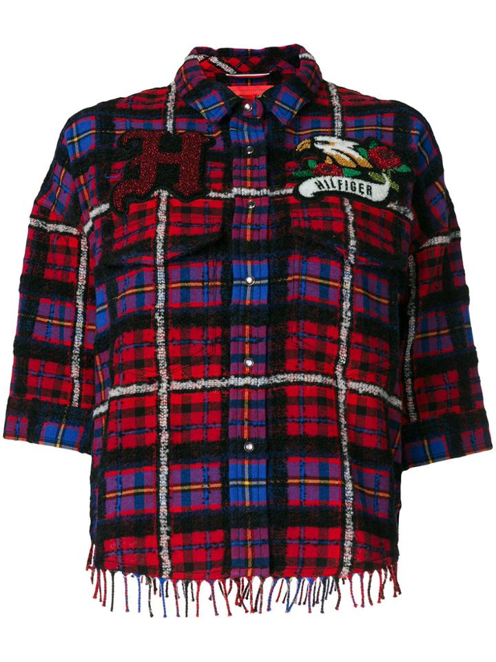 Hilfiger Collection Tartan Boxy Fringe Shirt - Multicolour