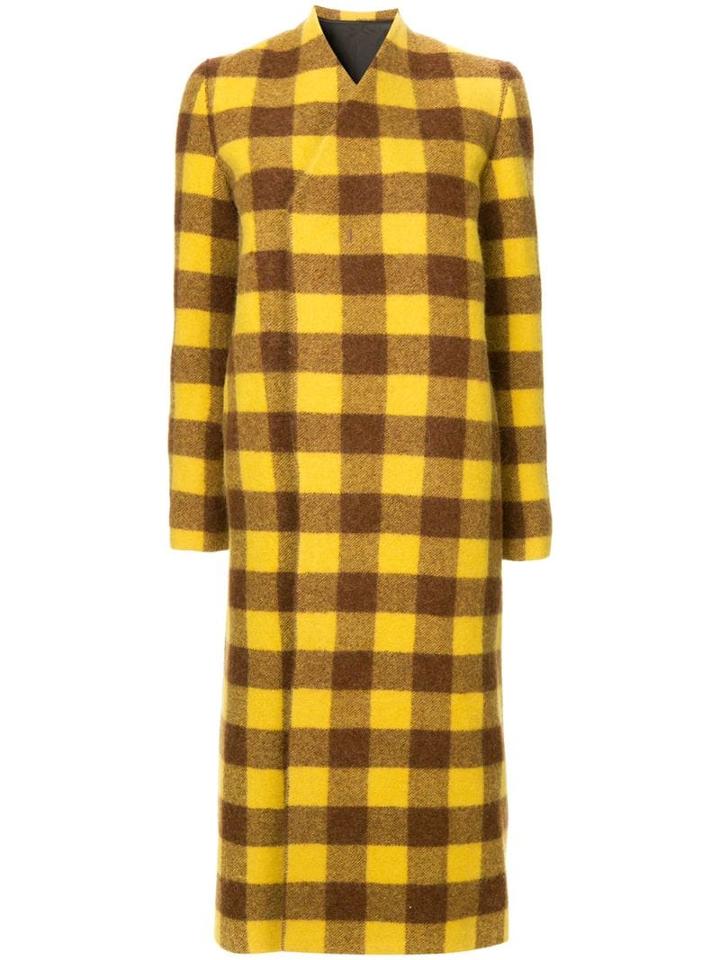 Rick Owens Plaid Coat - Yellow