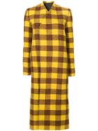Rick Owens Plaid Coat - Yellow