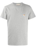 Maison Kitsuné Fox Logo Embroidered T-shirt - Grey