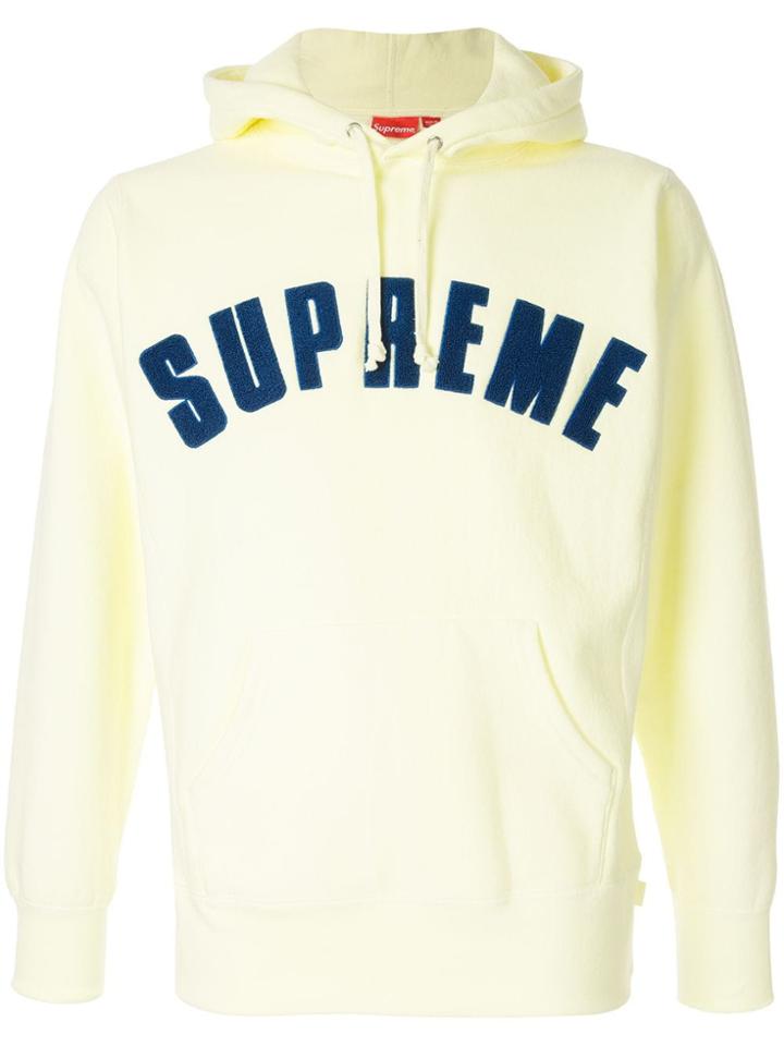 Supreme Chenille Arc Logo Hoodie - Yellow