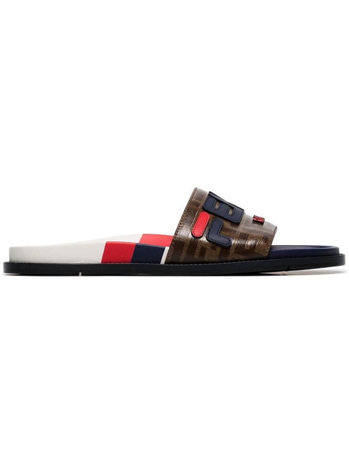 Fendi Fndi Logo Sndls Blu - Brown