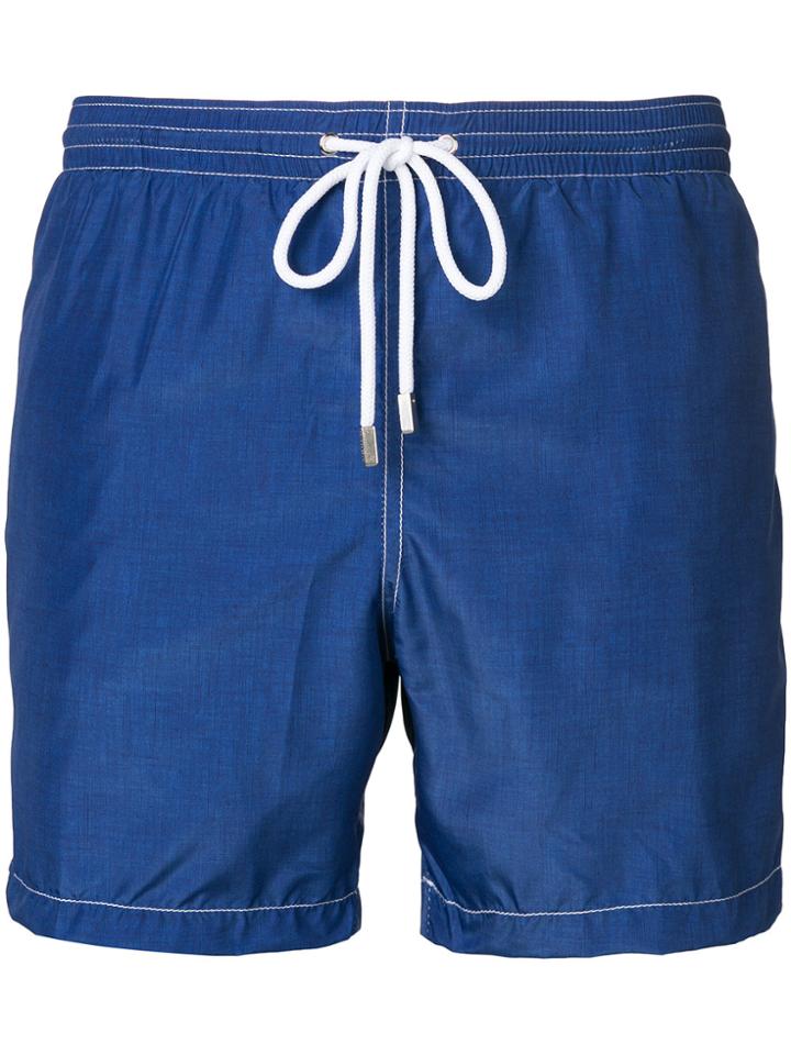 Barba Contrast Stitch Swim Shorts - Blue