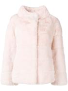 Liska Belted Fur Coat - Pink